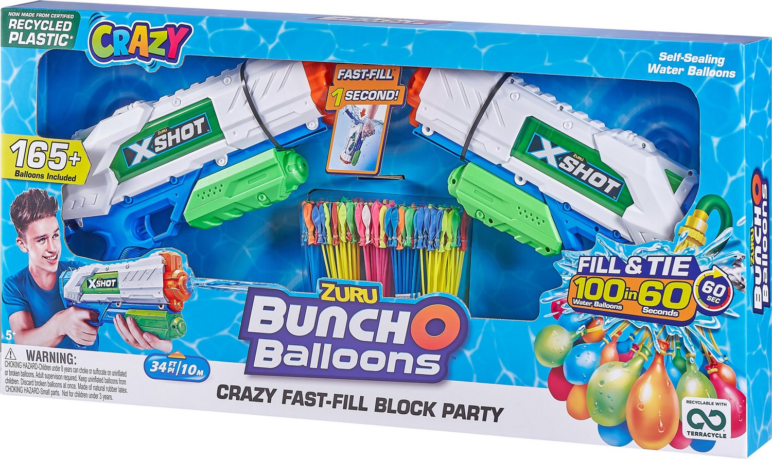 ZURU Bunch O Balloons Crazy FastFill Blaster Block Party Pack Academy