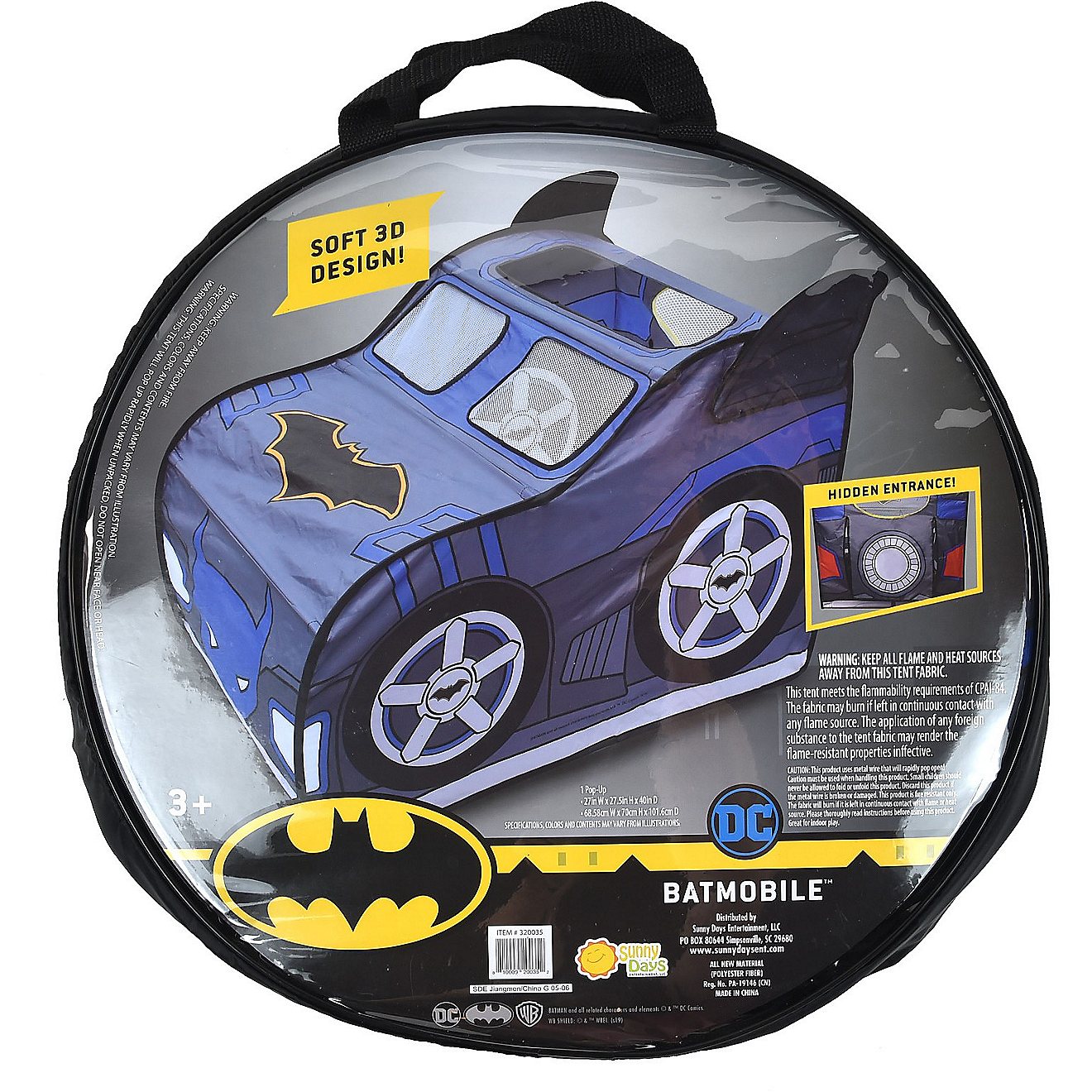 Sunny Days Batmobile Pop-Up Play Tent                                                                                            - view number 2