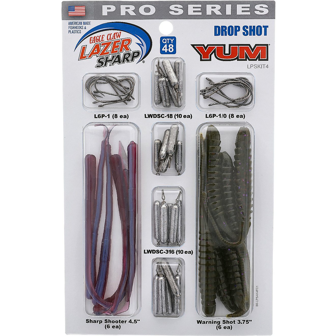 Eagle Claw Lazer Sharp Pro-Series Avid Drop Shot Hooks Kit 48-Pack                                                               - view number 1
