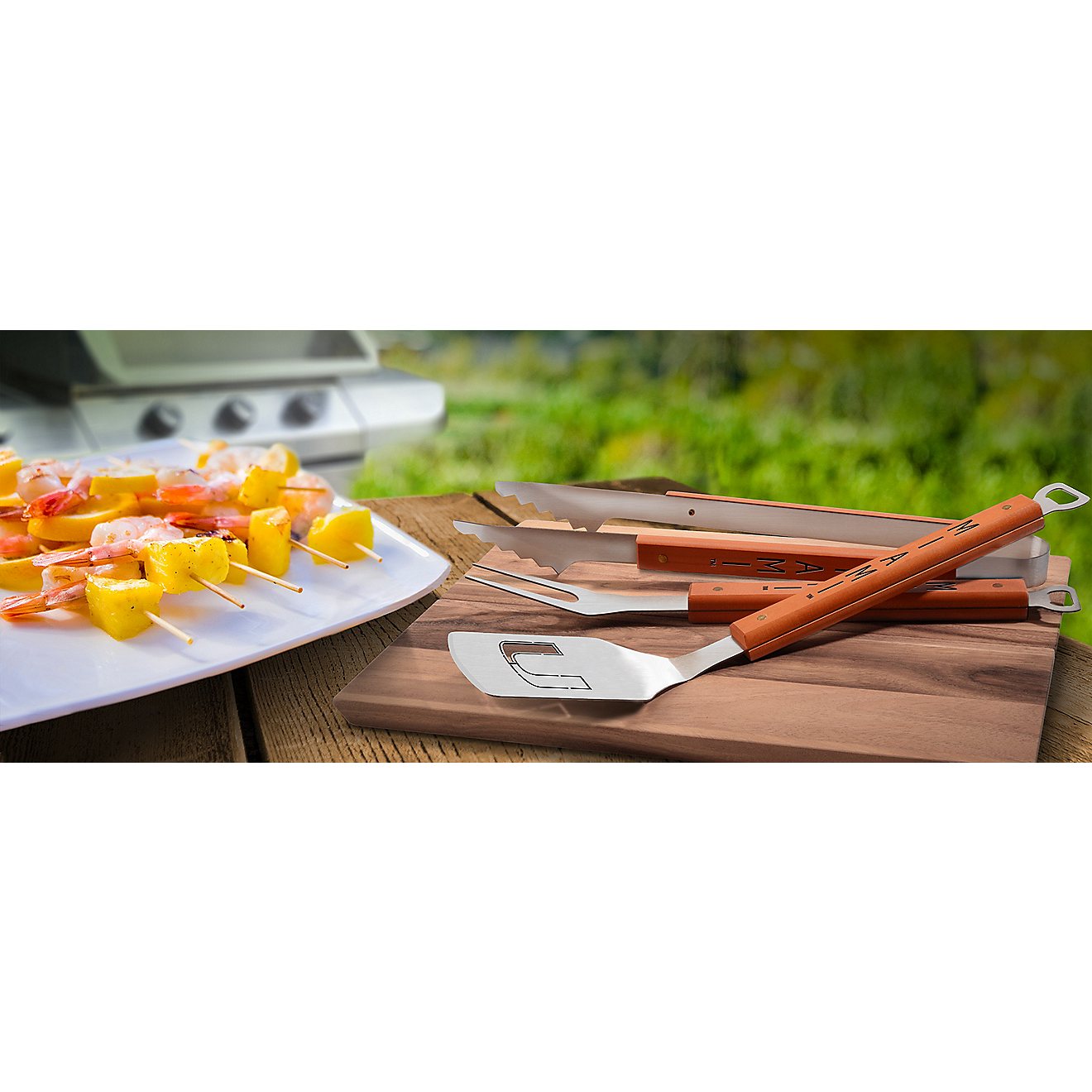 YouTheFan University of Miami Classic Series 3-Piece Barbecue Set                                                                - view number 3
