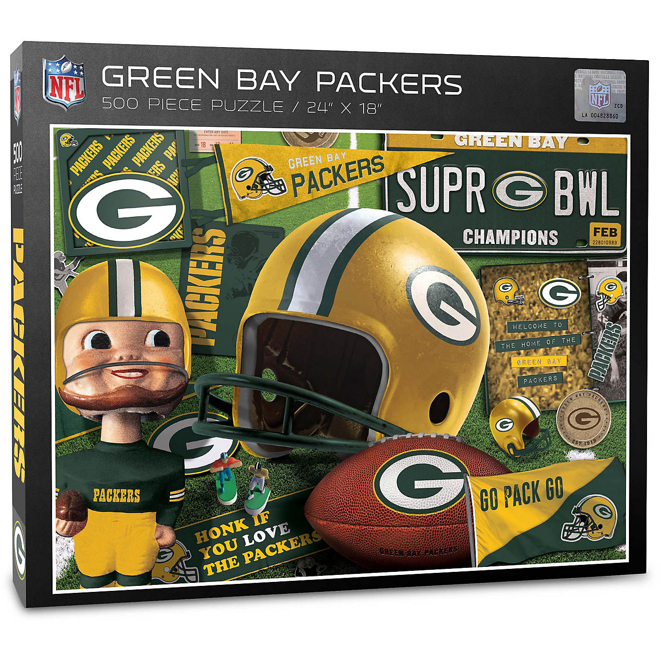 YouTheFan Green Bay Packers Retro Series 500-Piece Puzzle                                                                        - view number 1
