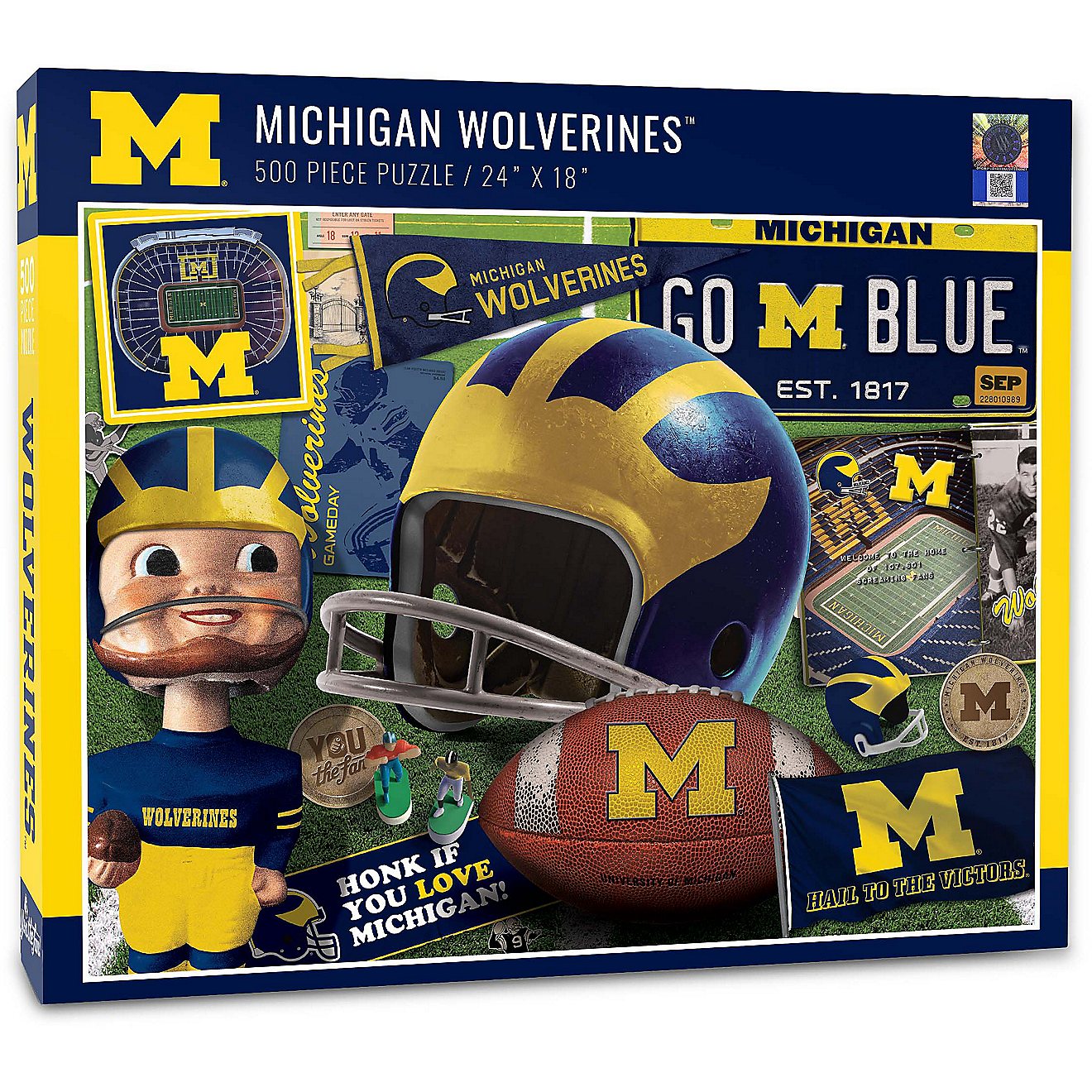 YouTheFan University of Michigan Retro Series 500-Piece Puzzle                                                                   - view number 1