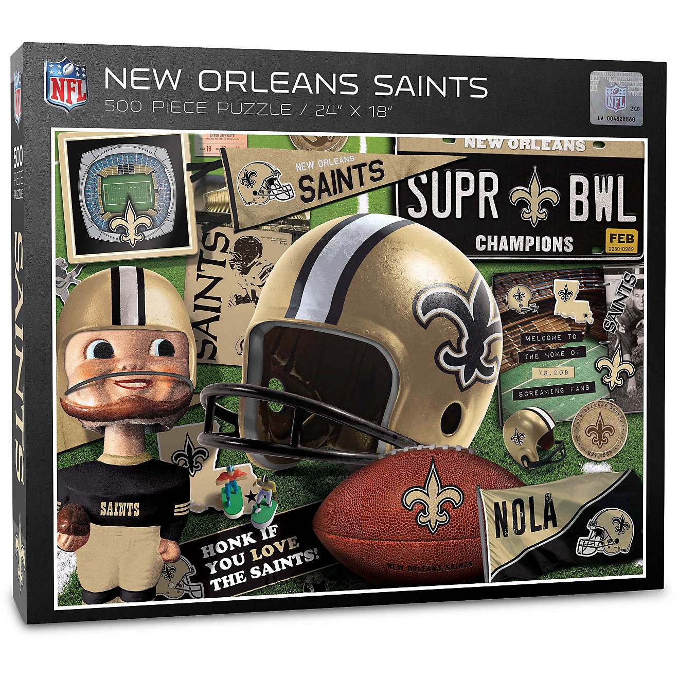 YouTheFan New Orleans Saints Retro Series 500-Piece Jigsaw Puzzle                                                                - view number 1