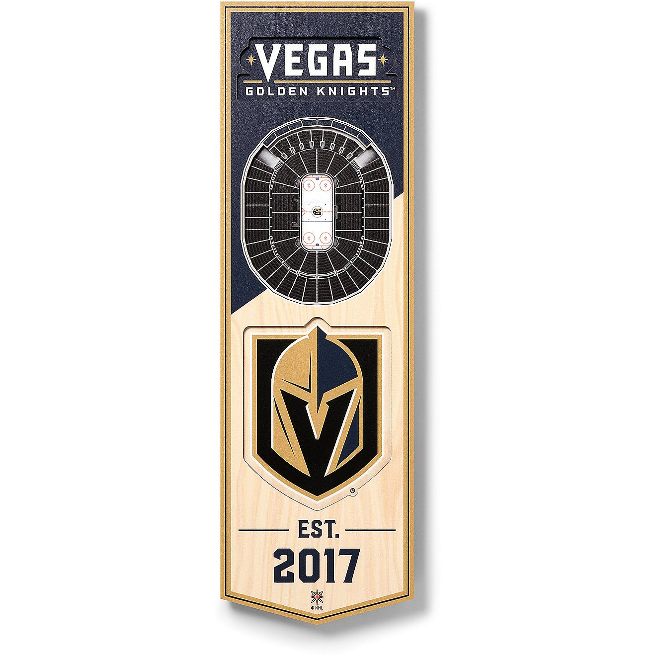 YouTheFan Vegas Golden Knights 6" x 19" 3-D Stadium Banner                                                                       - view number 1