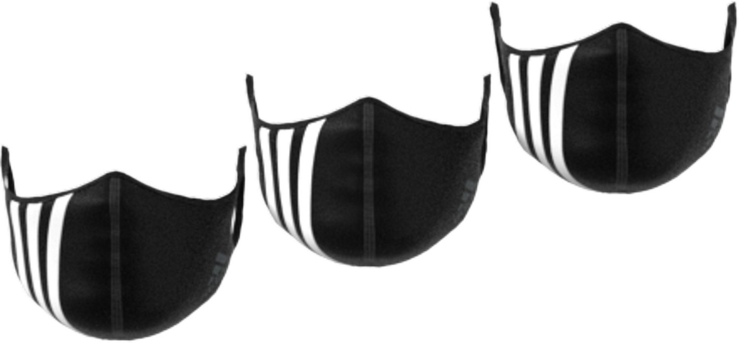 adidas Adults' 3 Stripes Face Mask 3-Pack                                                                                       