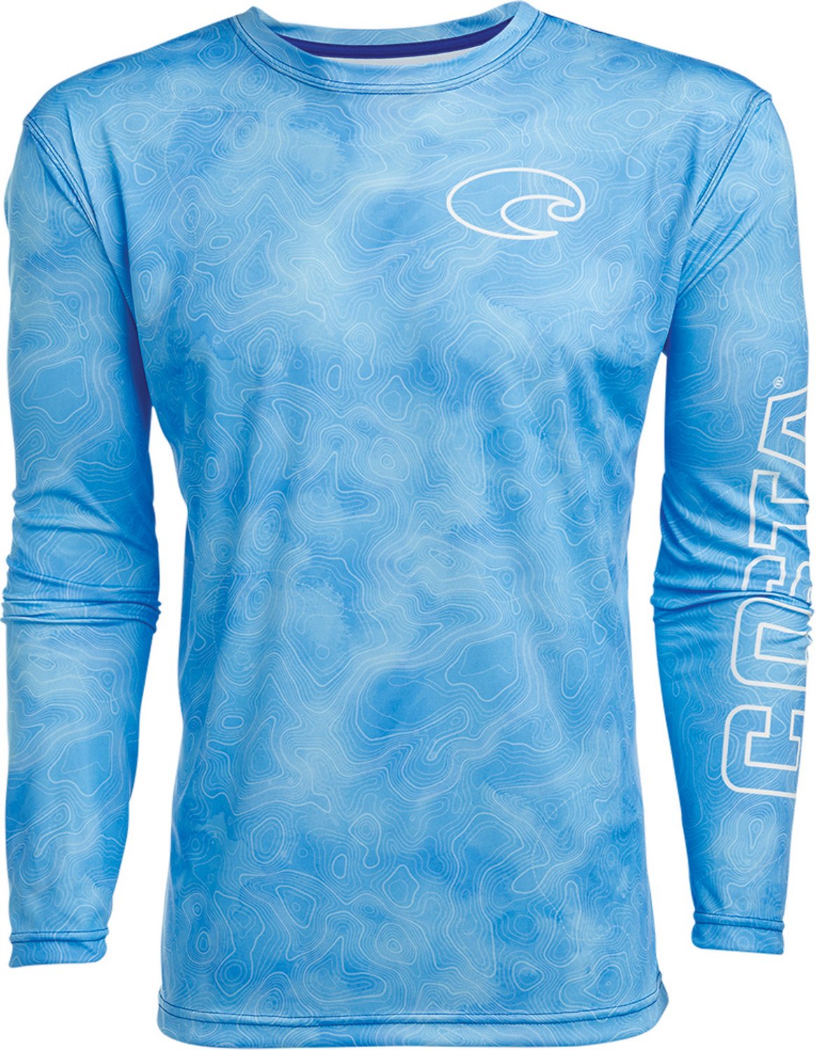 Costa Men's Tech Topographic Crew Neck Long Sleeve Tshirt Academy