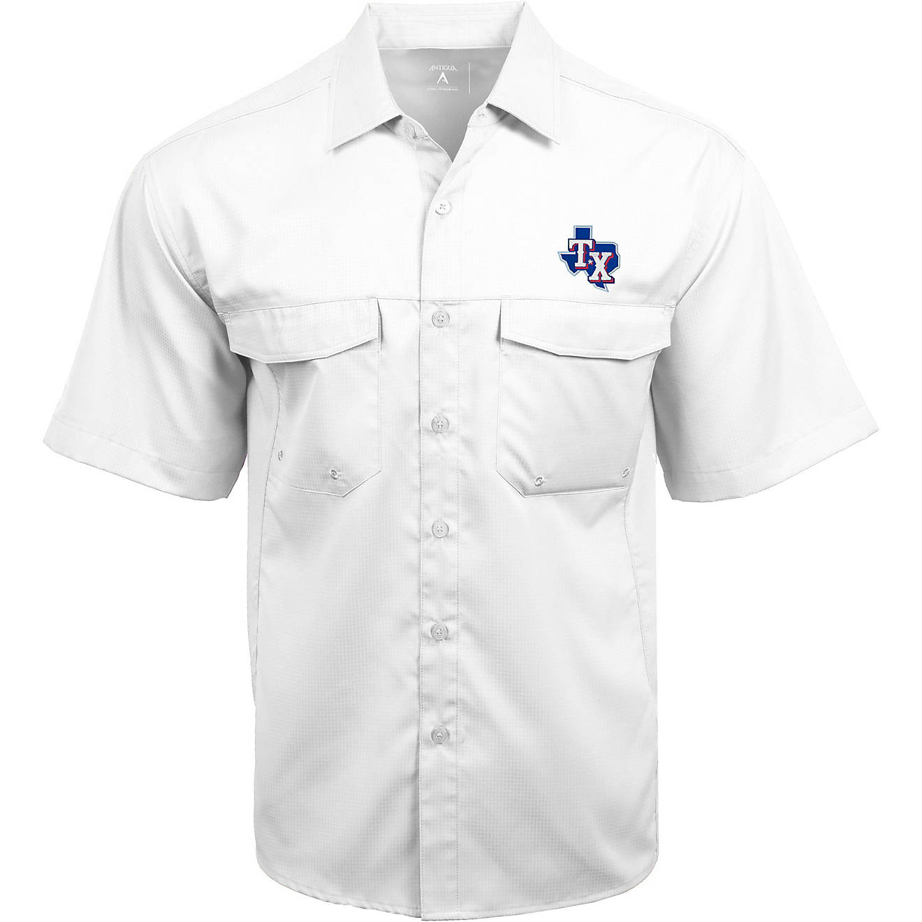 Antigua Men's Texas Rangers Game Day Woven Fishing Shirt                                                                         - view number 1
