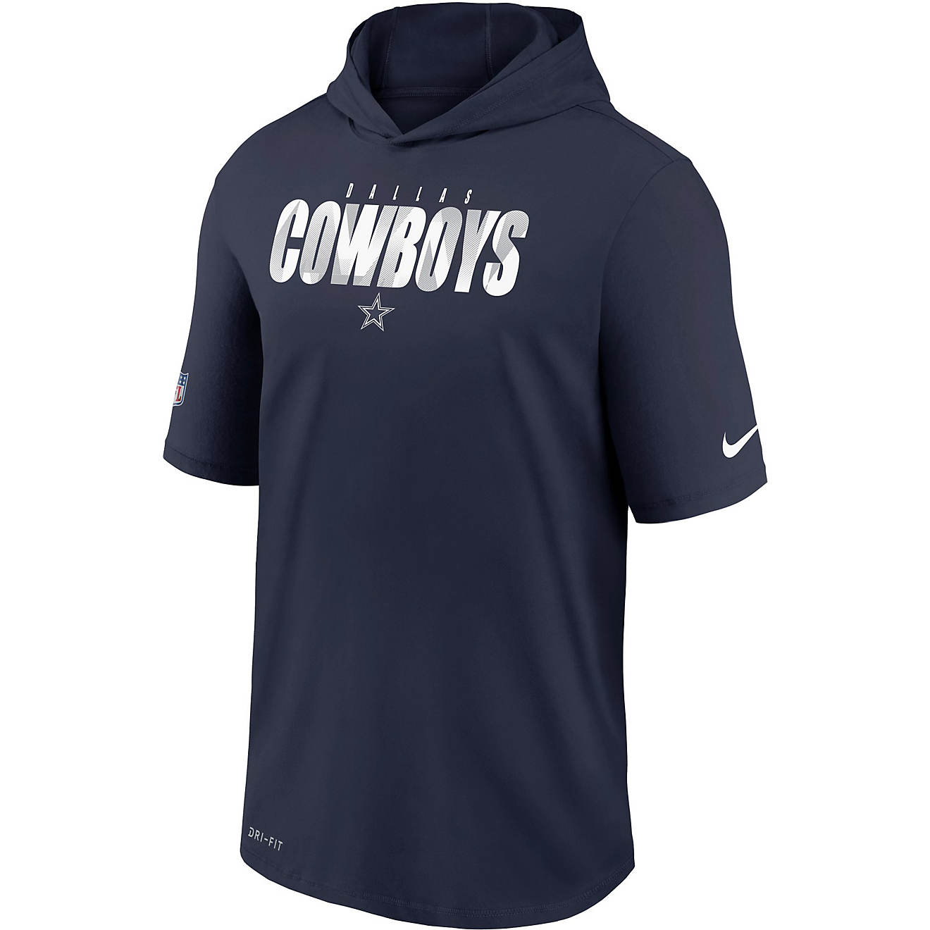 Nike Men's Dallas Cowboys Team Logo Dri-FIT Short Sleeve Training Hoodie                                                         - view number 1