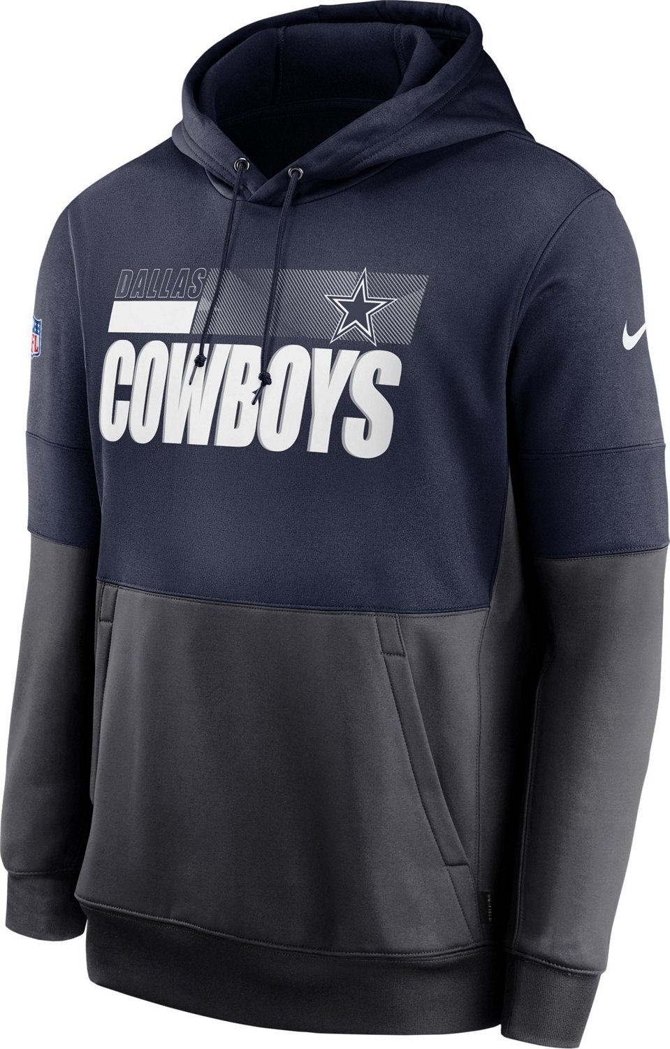 Nike Men's Dallas Cowboys Team Name Lockup Therma Pullover Hoodie Academy