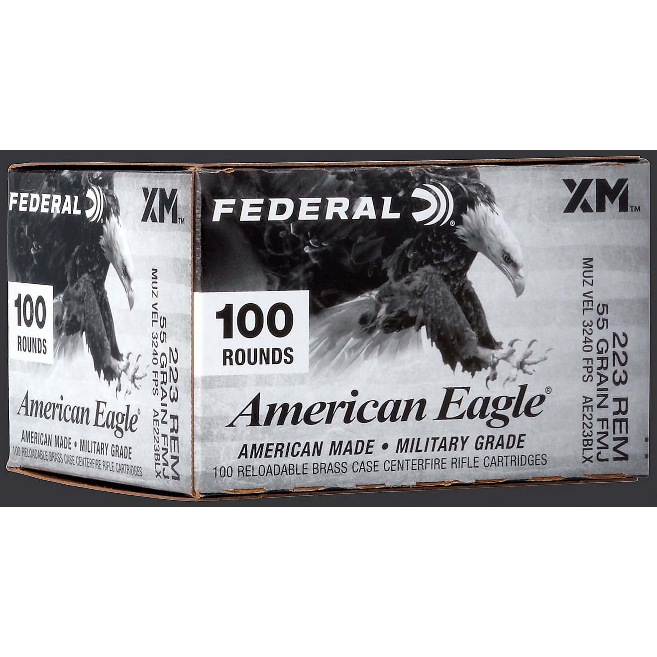 Federal FMJ .223 Remington 55-Grain Centerfire Ammunition - 100 Rounds                                                           - view number 1