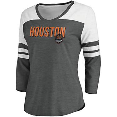 Houston Dynamo Women's Ultimate Respect Triblend 3/4 Sleeve Raglan T-shirt                                                      
