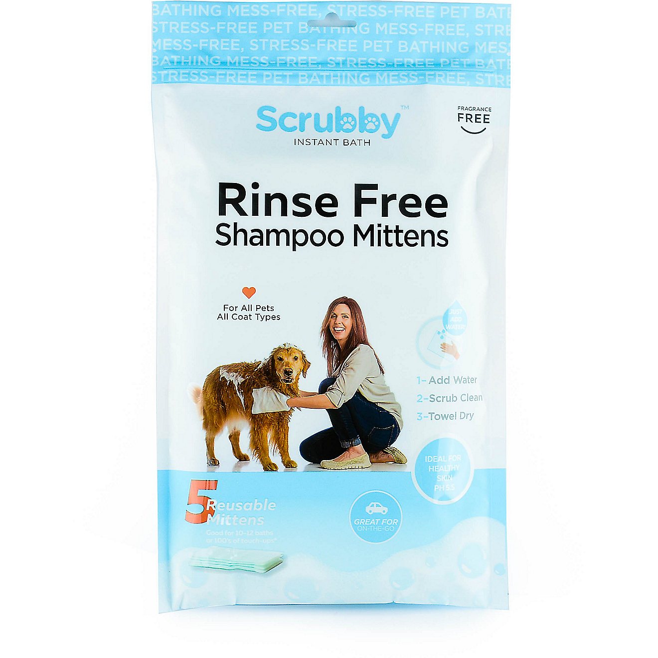Scrubby Rinse Free Instant Pet Bath Mittens 5-Pack                                                                               - view number 1