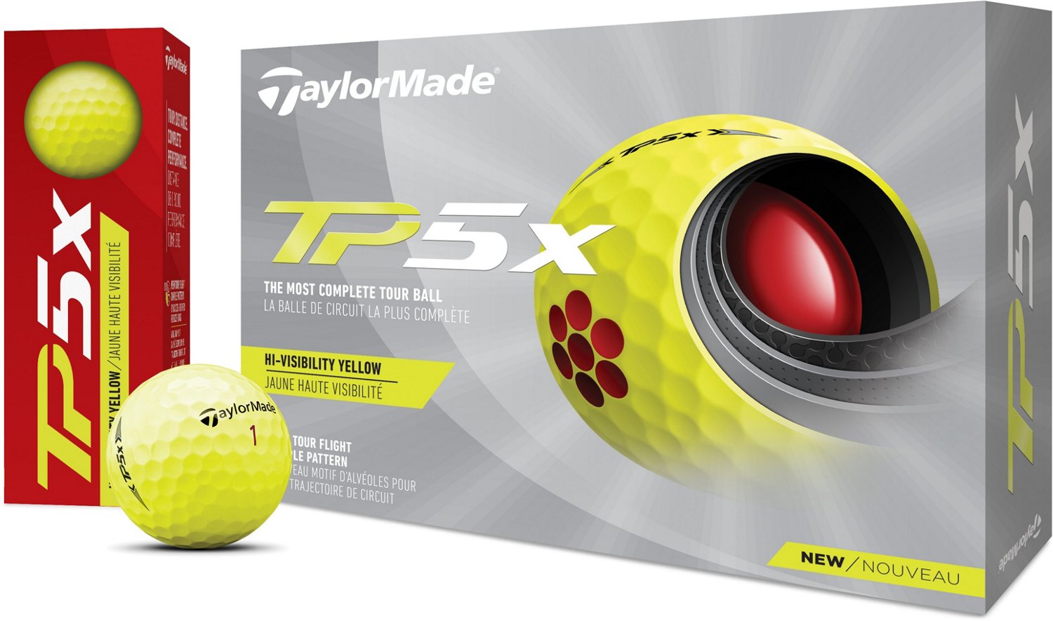 TaylorMade TP5x 2021 Yellow 1 Dozen Golf Balls New