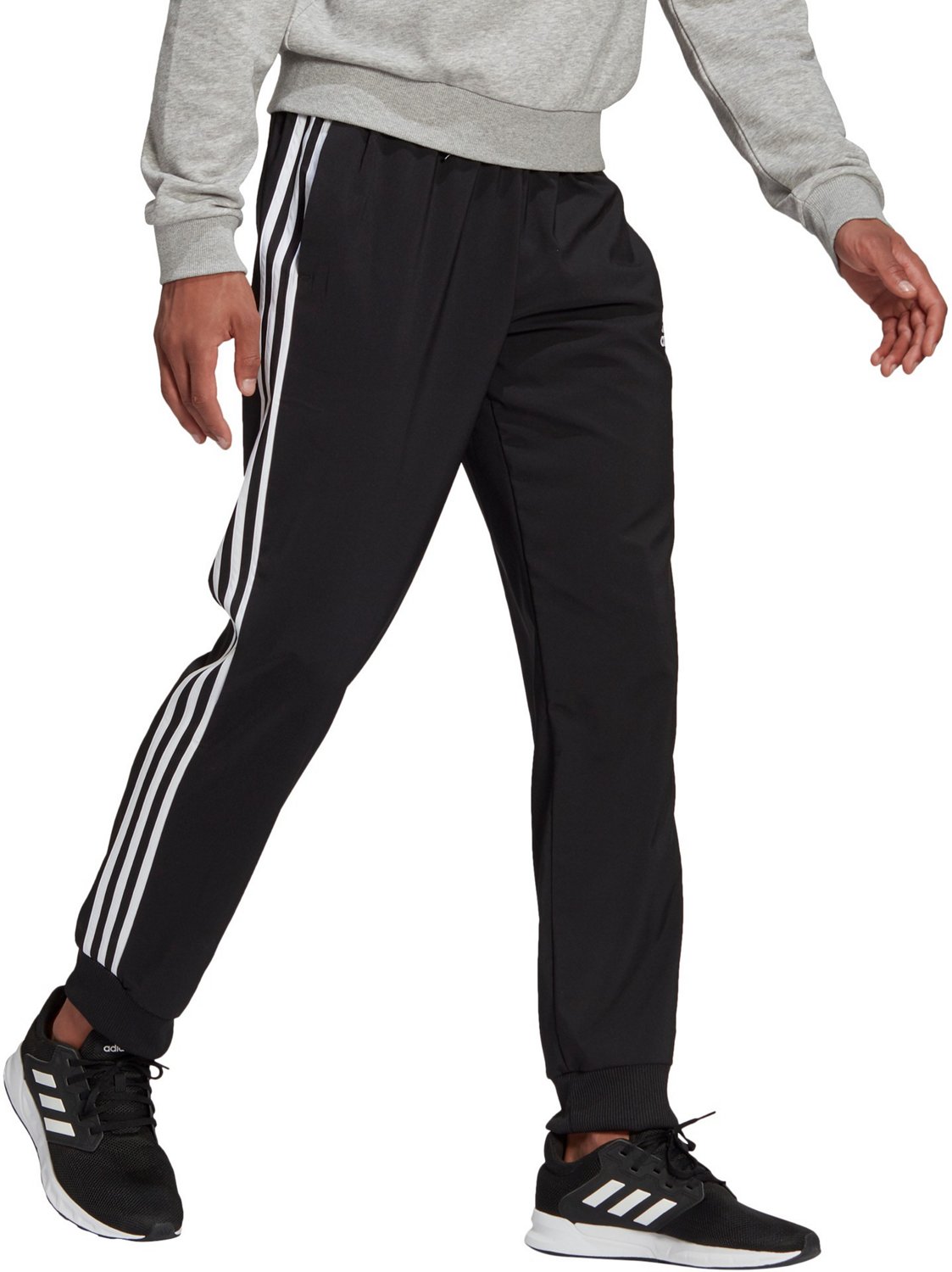 adidas Men's AEROREADY Essentials Tapered Cuff Woven 3-Stripes Pants ...