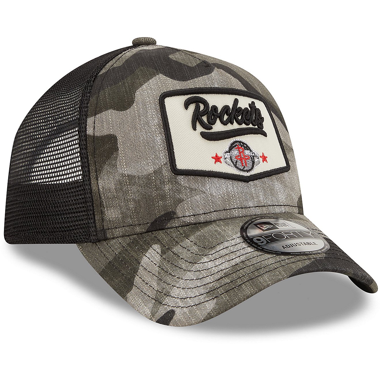 New Era Men's Houston Rockets Camo Patch 9FORTY Cap                                                                              - view number 4