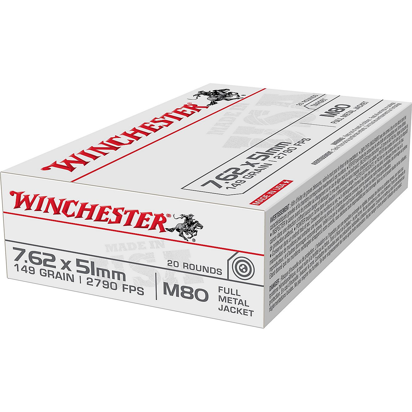 Winchester USA 7.62 x 51mm NATO 149-Grain Ammunition - 20 Rounds                                                                 - view number 2