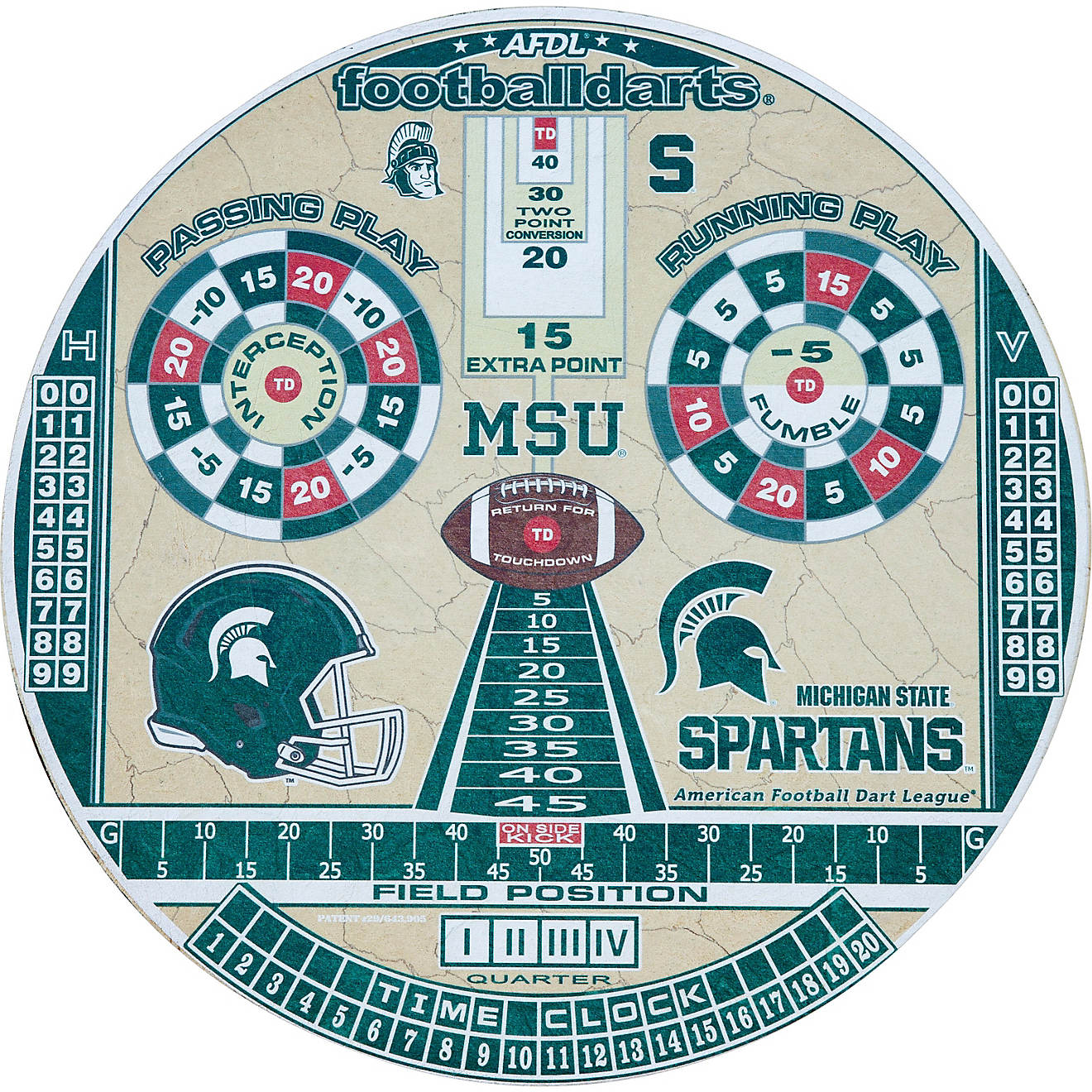 Football Darts Michigan State University Official Dartboard                                                                      - view number 1