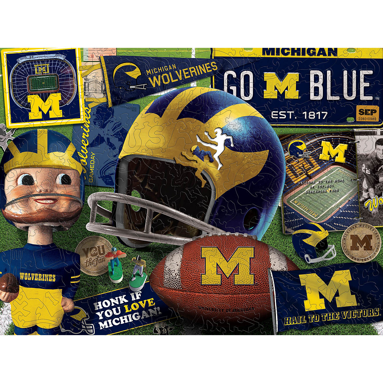 YouTheFan University of Michigan Wooden Retro Series Puzzle                                                                      - view number 1