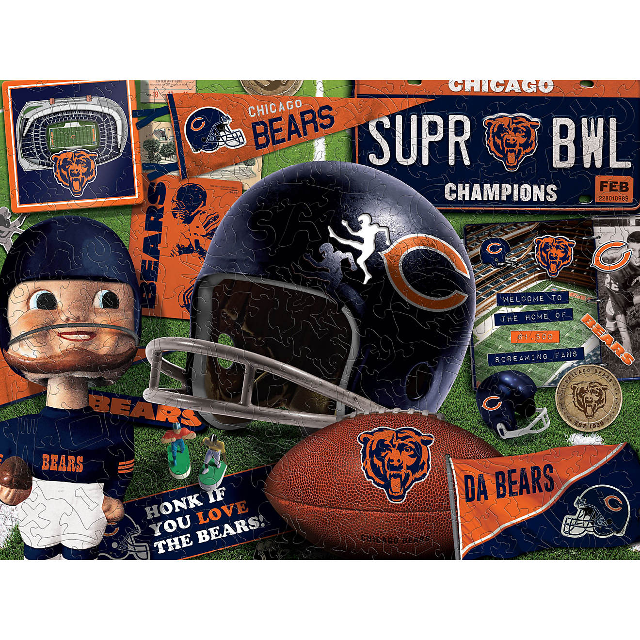 YouTheFan Chicago Bears Wooden Retro Series Puzzle                                                                               - view number 1