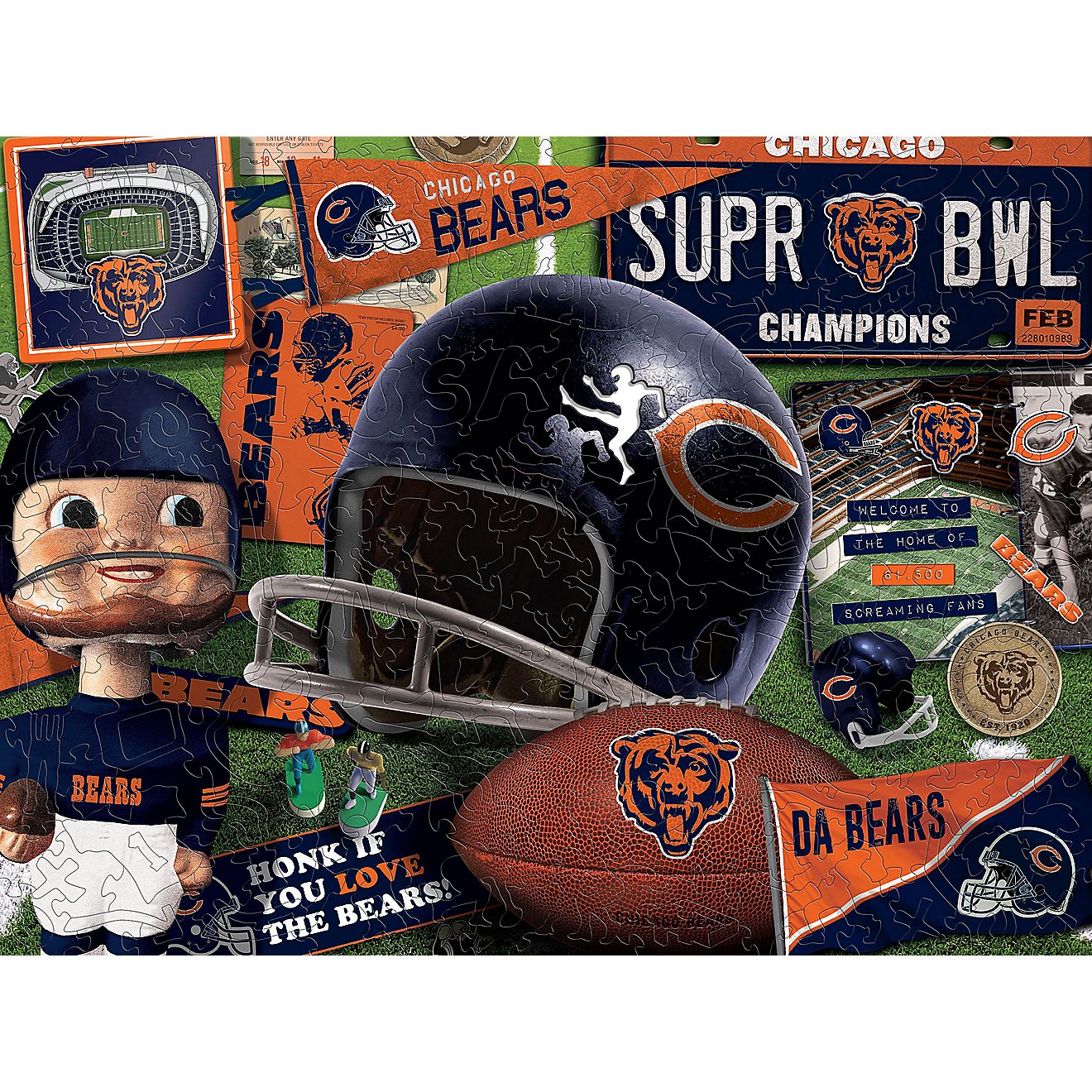 YouTheFan Chicago Bears Wooden Retro Series Puzzle                                                                               - view number 1