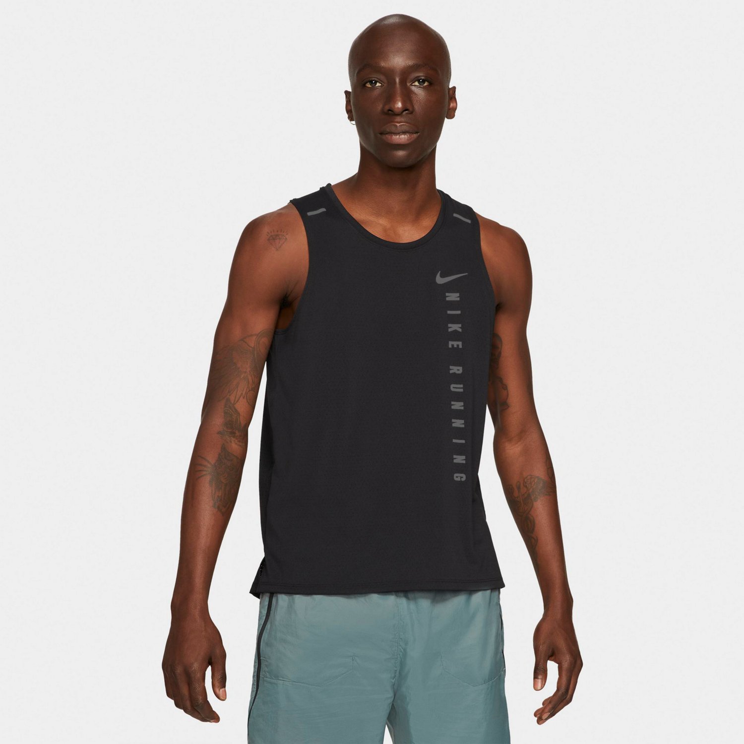 Nike Men's DriFIT Run Division Miler Emboss Running Tank Top Academy
