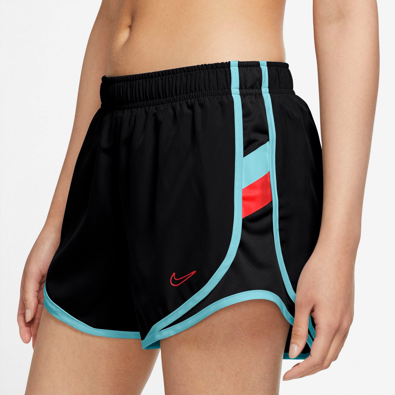 Nike Women's Tempo ColorBlock Graphic Running Shorts 3 in Academy