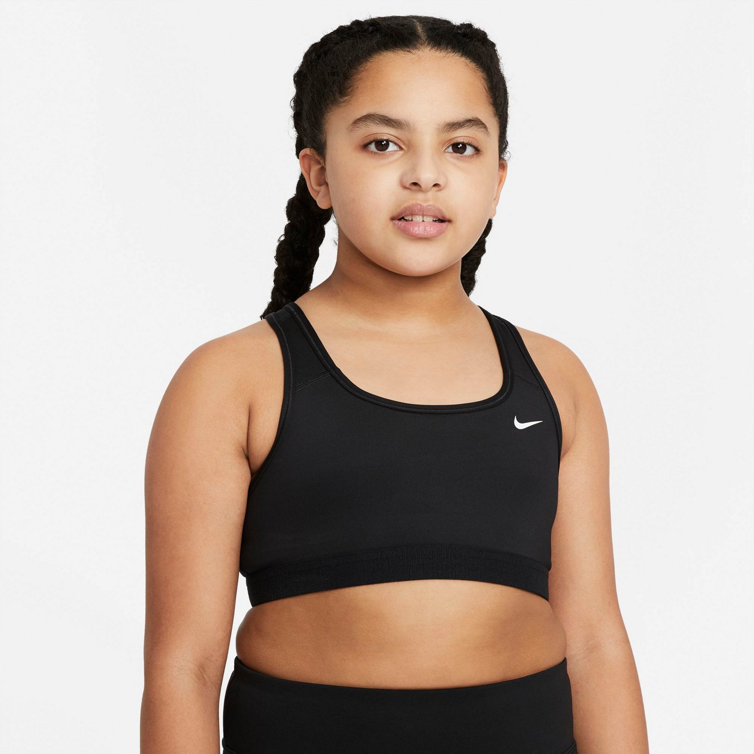 Nike Girls' Swoosh Extended Size Medium Support Sports Bra | Academy