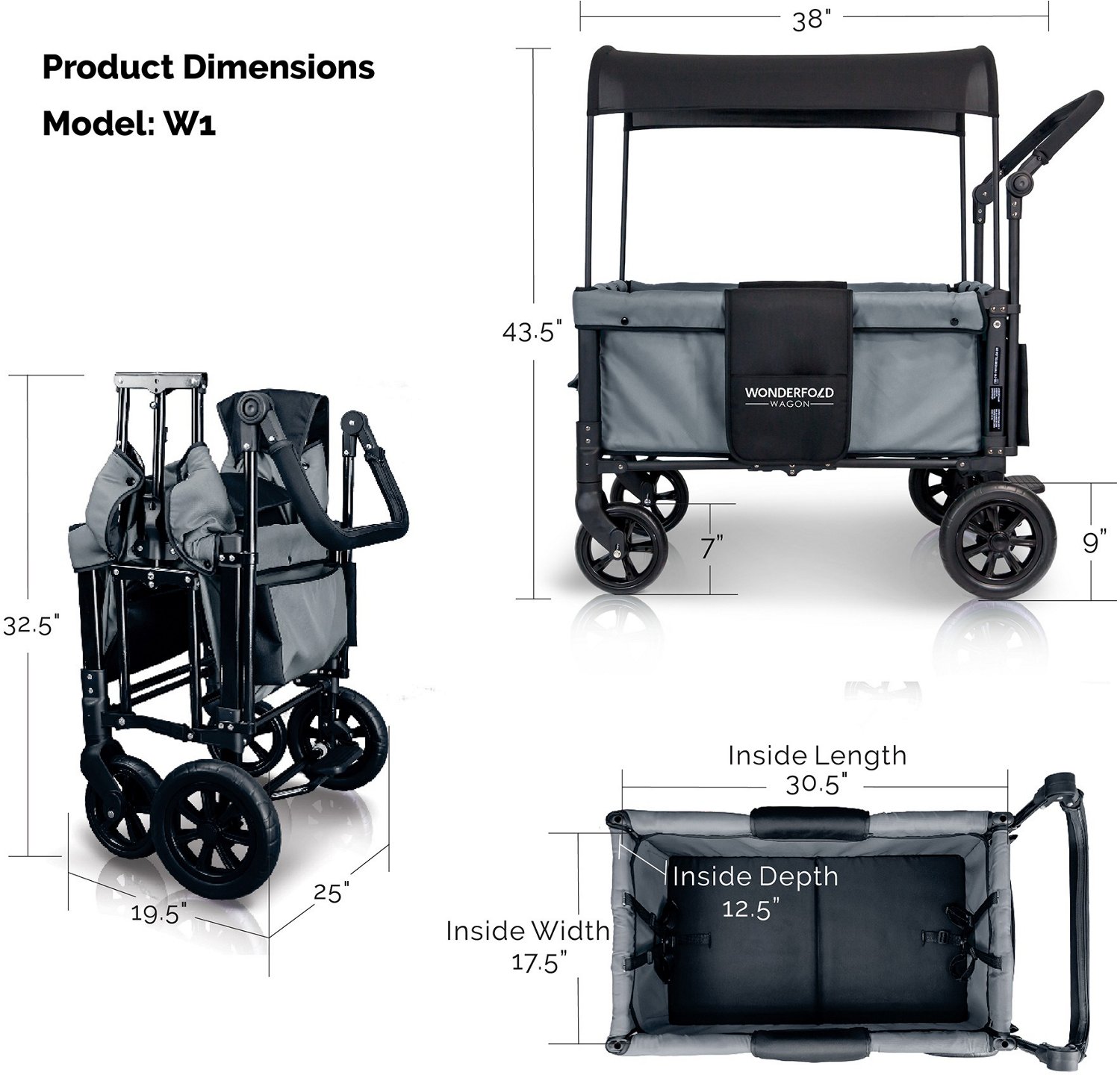 Wonderfold Wagon W1 Double Stroller 