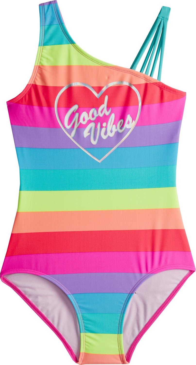 Details about / Zoggs Girls Daisy Stripe frill Action swimsuit Gr 2-3 Years 2
