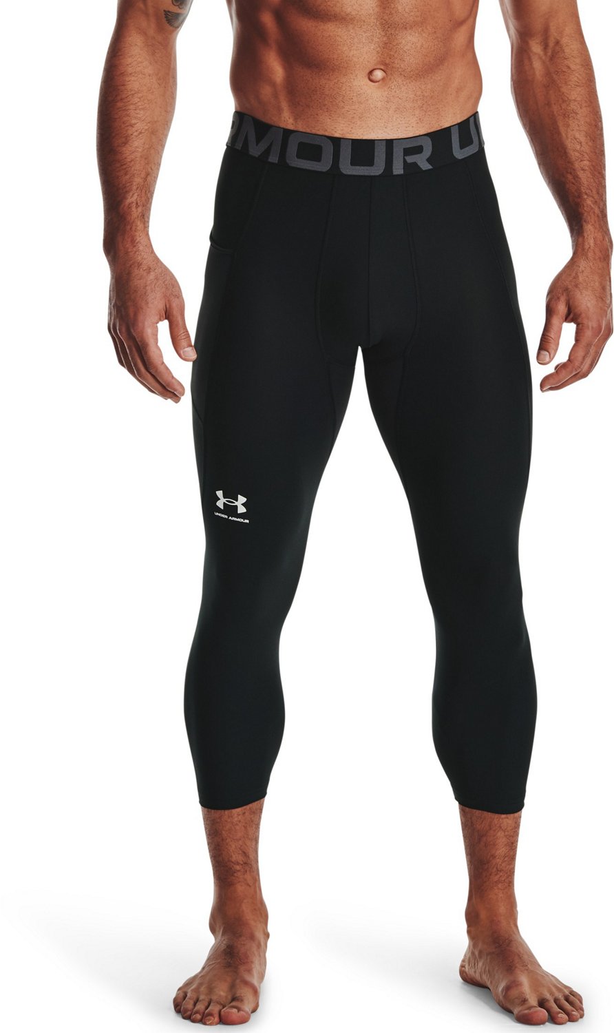 Under Armour Men's Heatgear Armour 3/4 Leggings, Black,XL - US