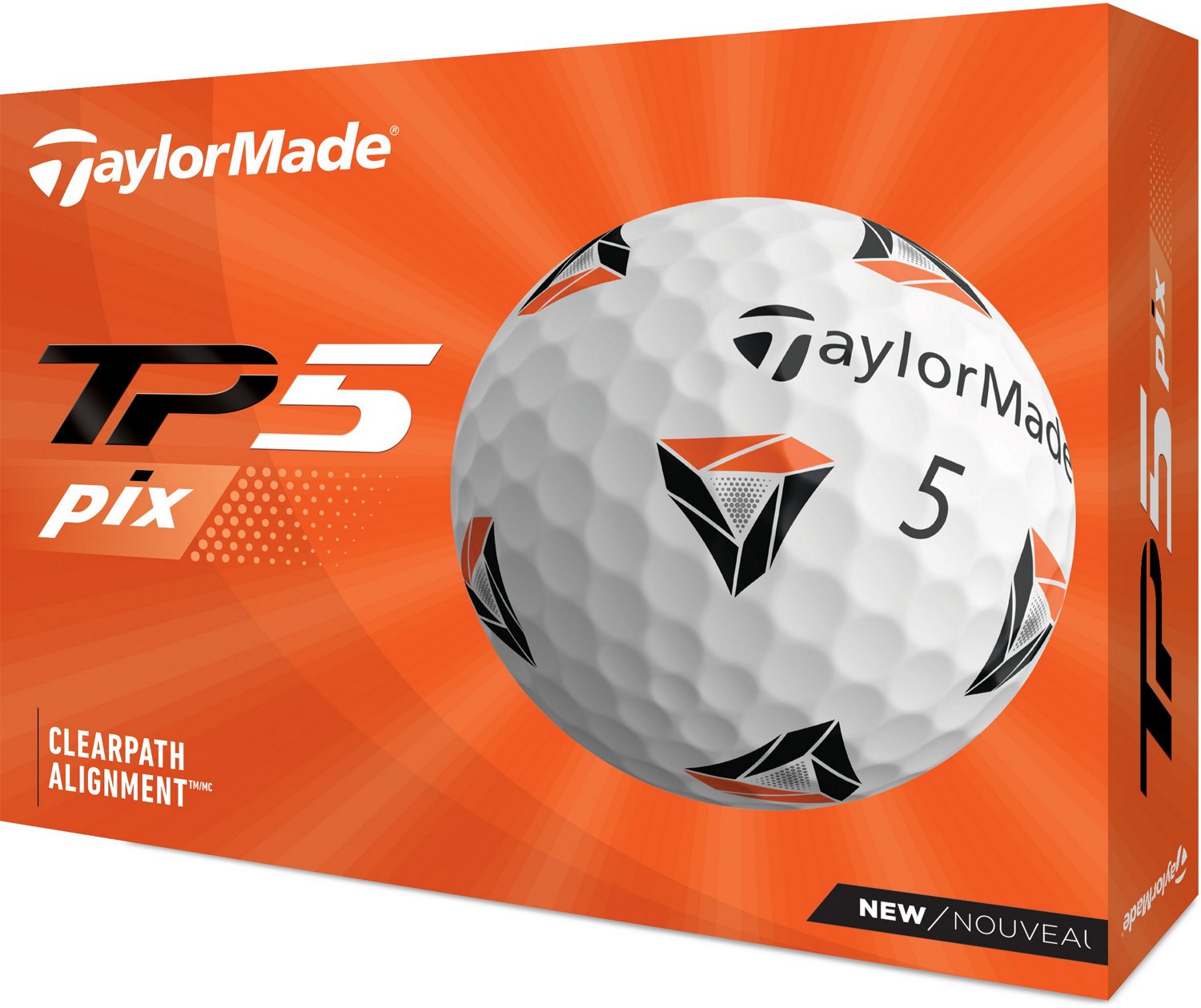 TaylorMade 2021 TP5 PIX Golf Balls 12Pack Academy