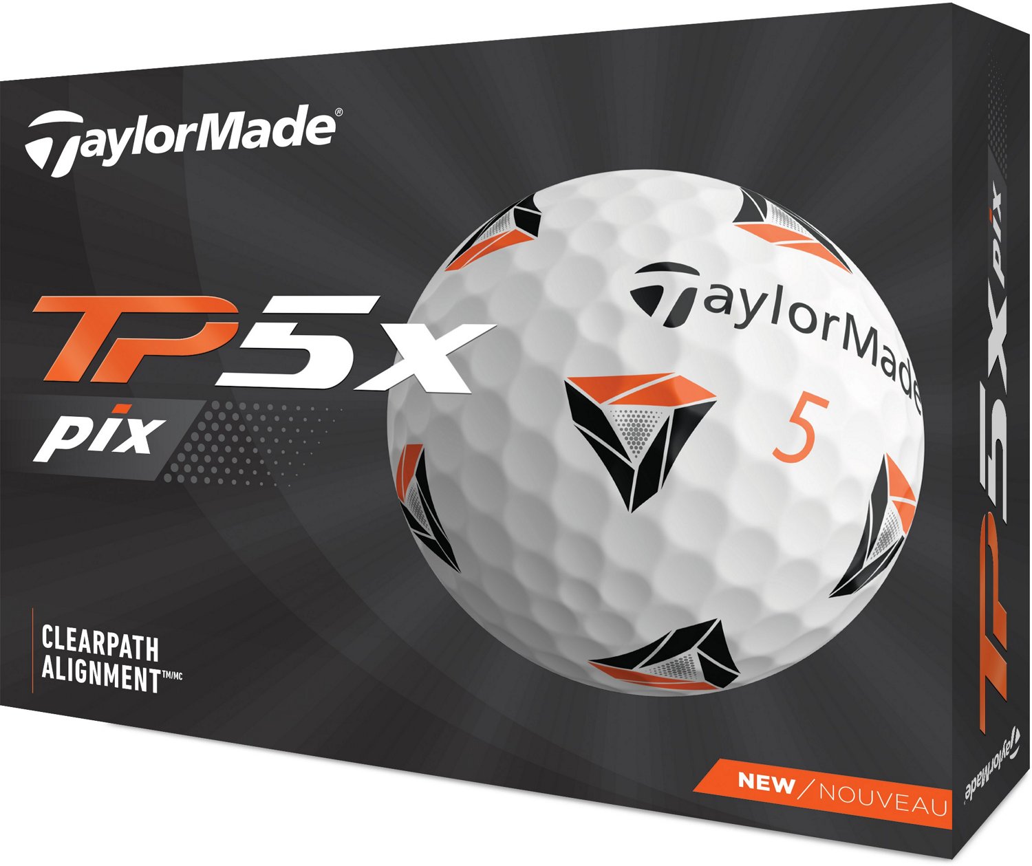 TaylorMade 2021 TP5x PIX Golf Balls 12Pack Academy