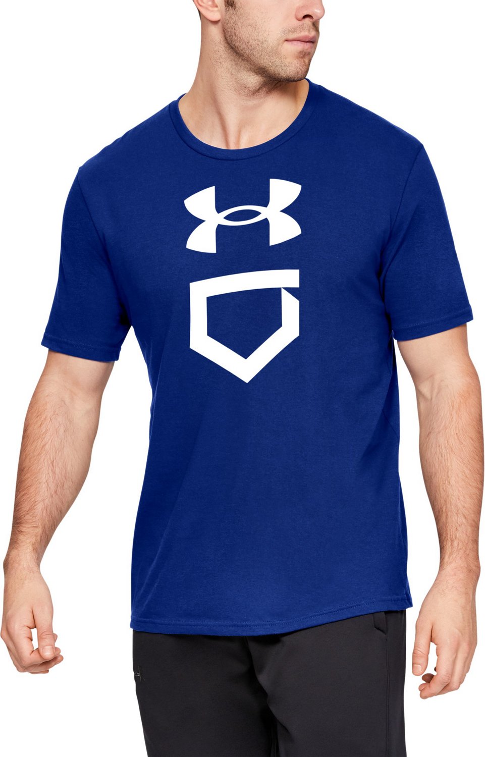 Under Armour Men's Baseball Plate Logo Short Sleeve Tshirt Academy