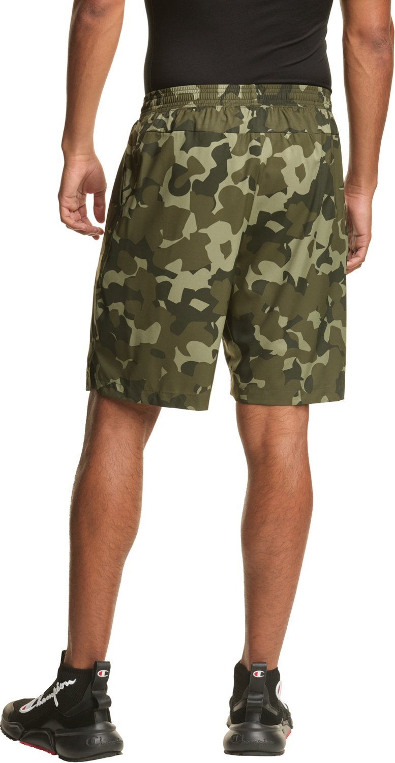 Champion Men's Camo AOP Sport Shorts 9 in Academy