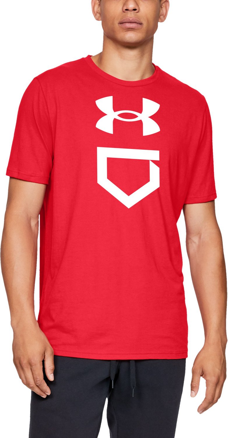 Under Armour Men's Baseball Plate Logo Short Sleeve Tshirt Academy
