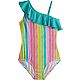 O'Rageous Girls' Watercolor Stripe 1-Shoulder 1-Piece Swimsuit                                                                   - view number 1 image