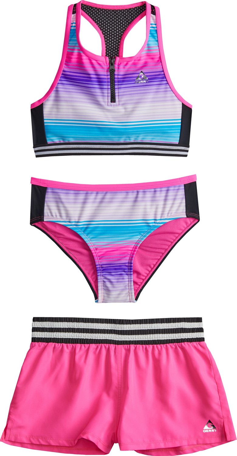 Gerry Girls' Horizon 2Piece Swimsuit with CoverUp Shorts Academy