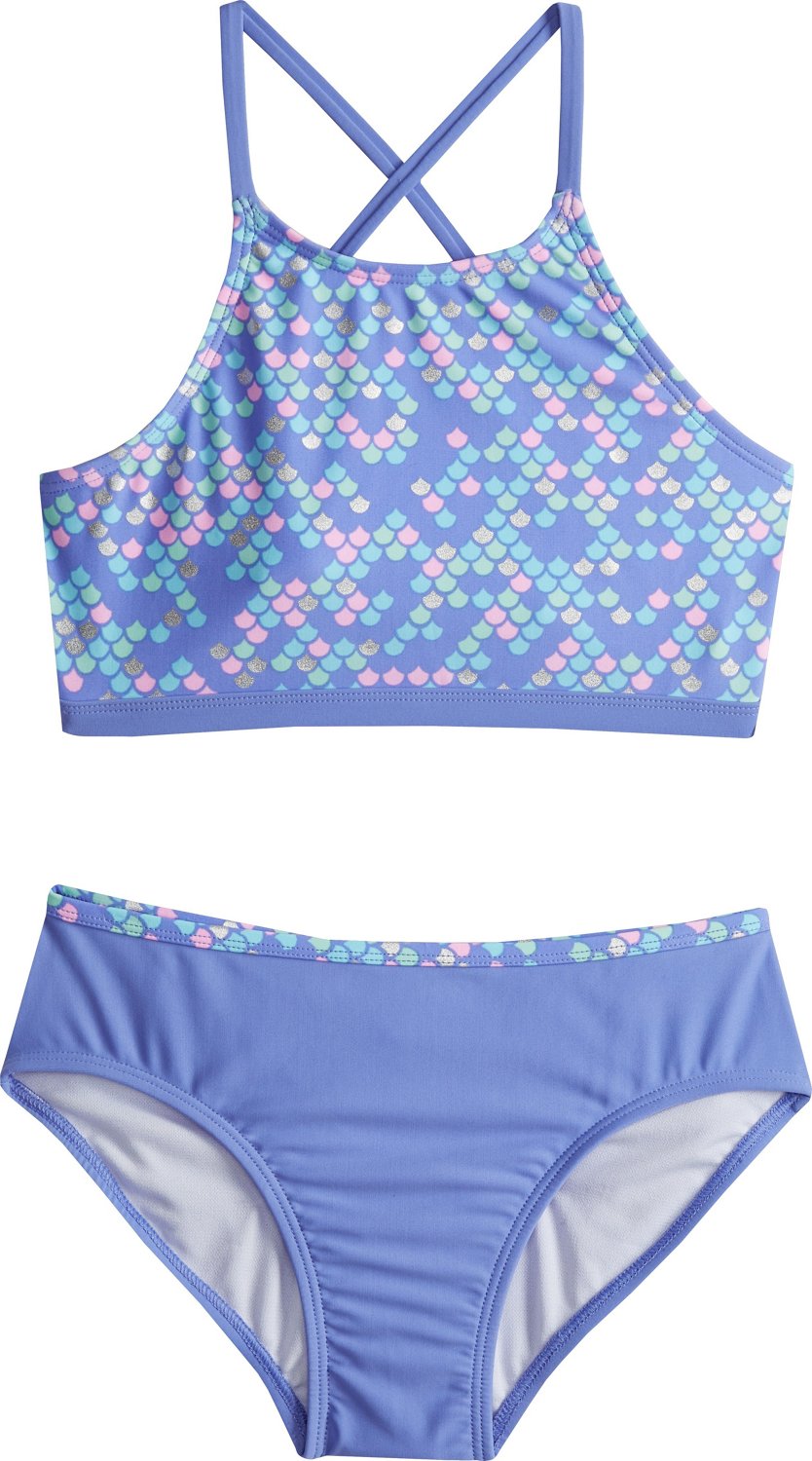 O'Rageous Girls' Splash Scale Sporty Bikini 2Piece Set Academy