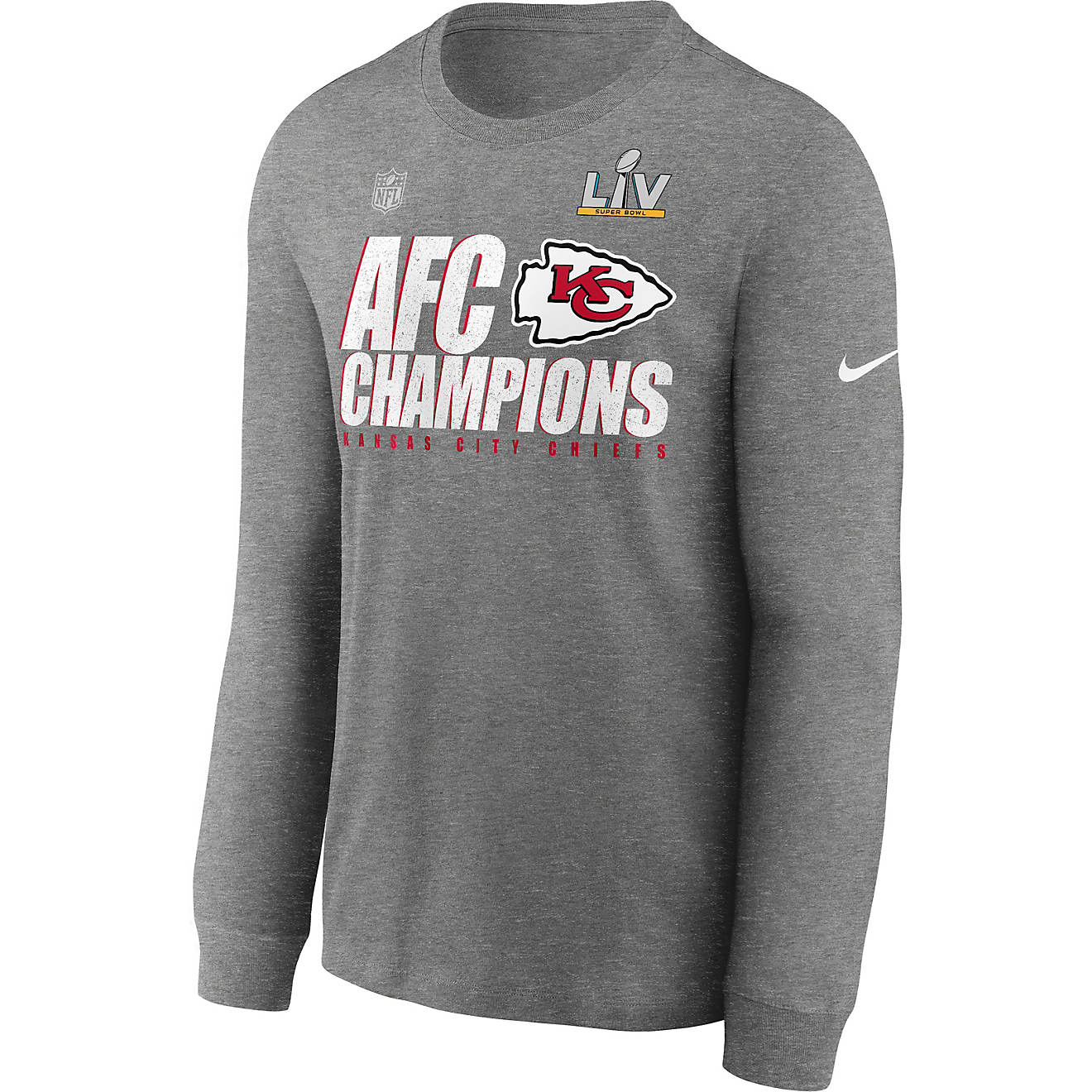 Nike Men's Kansas City Chiefs '20 AFC Champs Trophy Collection Long Sleeve T-shirt                                               - view number 1