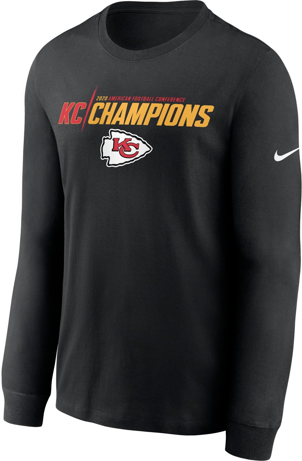 Nike Men's Kansas City Chiefs '20 AFC Champs Iconic Long Sleeve T-shirt ...
