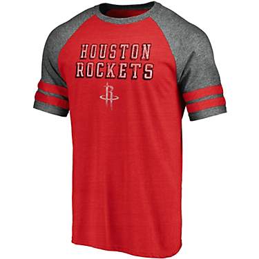 Fanatics Men's Houston Rockets True Classics Triblend 2 Stripe Short Sleeve T-shirt                                             