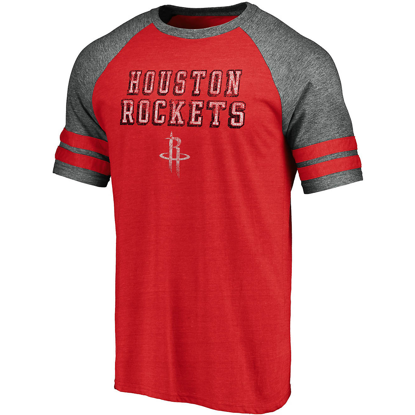 Fanatics Men's Houston Rockets True Classics Triblend 2 Stripe Short Sleeve T-shirt                                              - view number 1