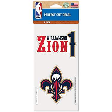 WinCraft New Orleans Pelicans Zion Williamson #1 Perfect Cut Decals 2-Pack                                                      