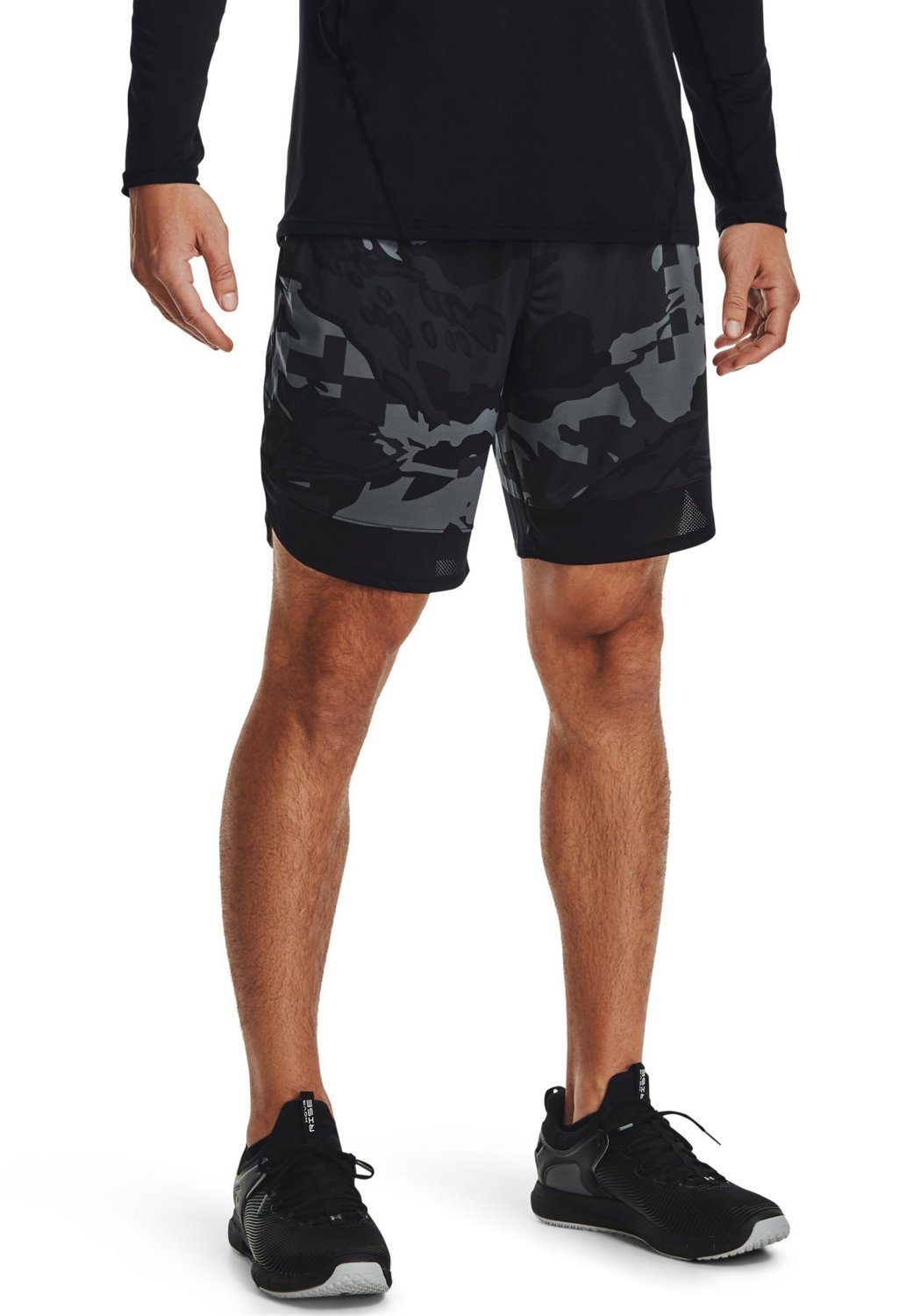 Under Armour Men's UA Train Stretch Camo Shorts 9 in Academy