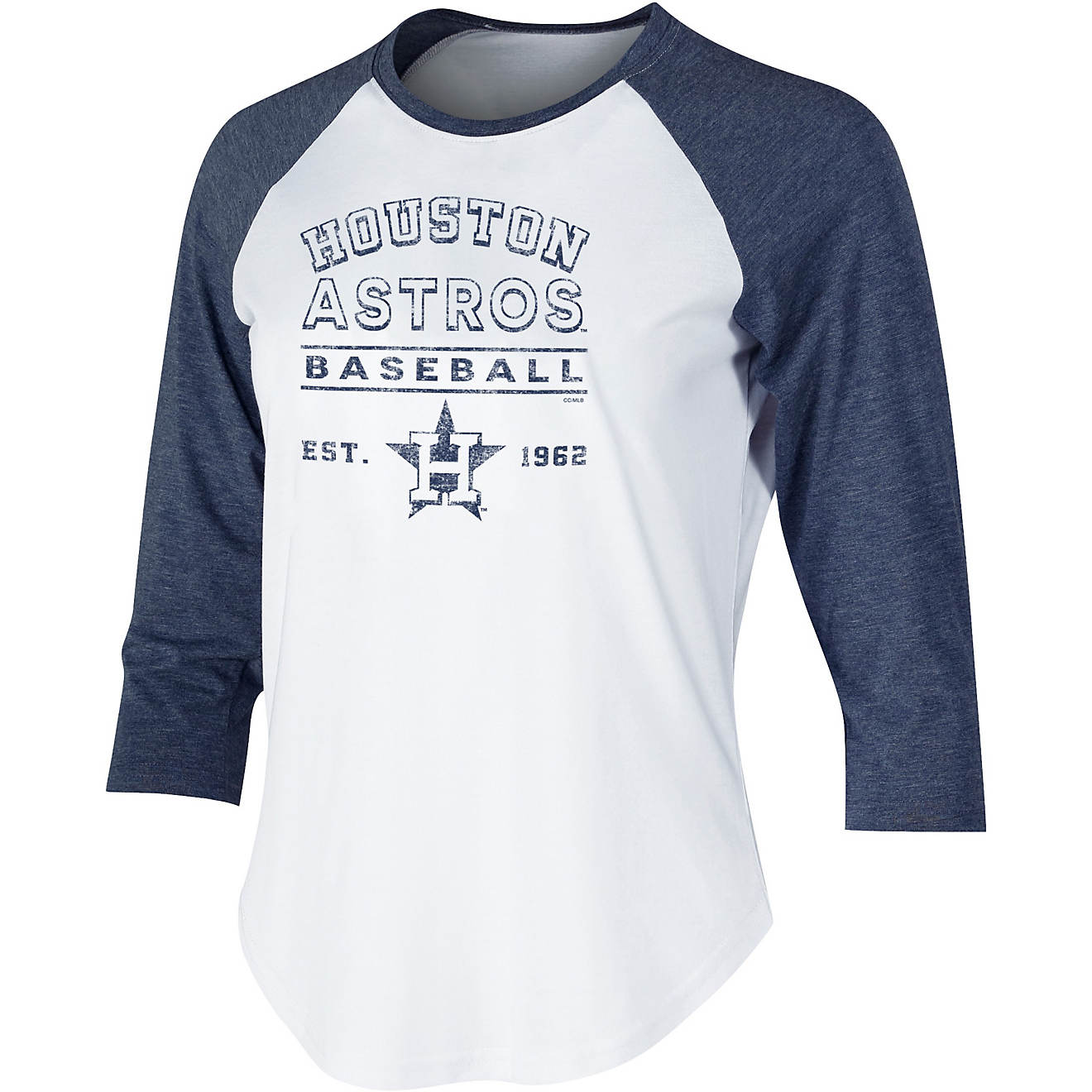 College Concept Women's Houston Astros Crescent Raglan T-shirt                                                                   - view number 1
