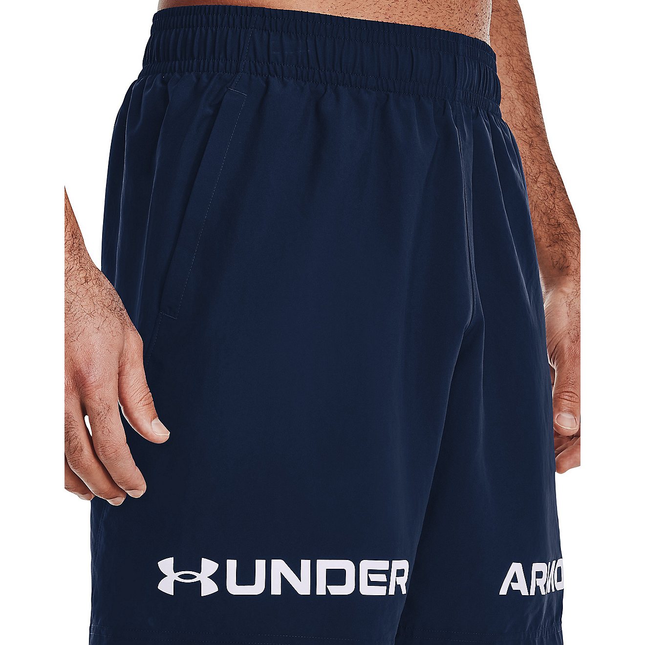 Details about   Under Armour Mens Woven Graphic Wordmark Shorts Lightweight 8" Gym Football 