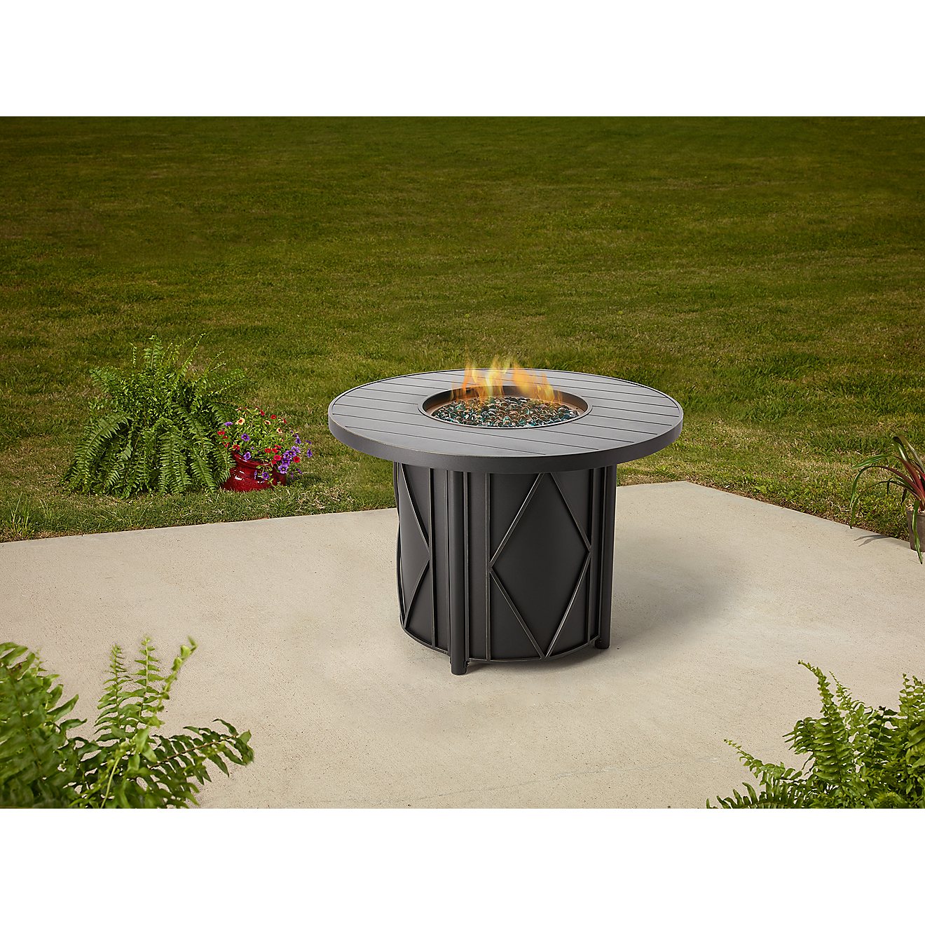 Mosaic Kingsland Round Top Gas Fire Pit, Top Rated Gas Fire Pits