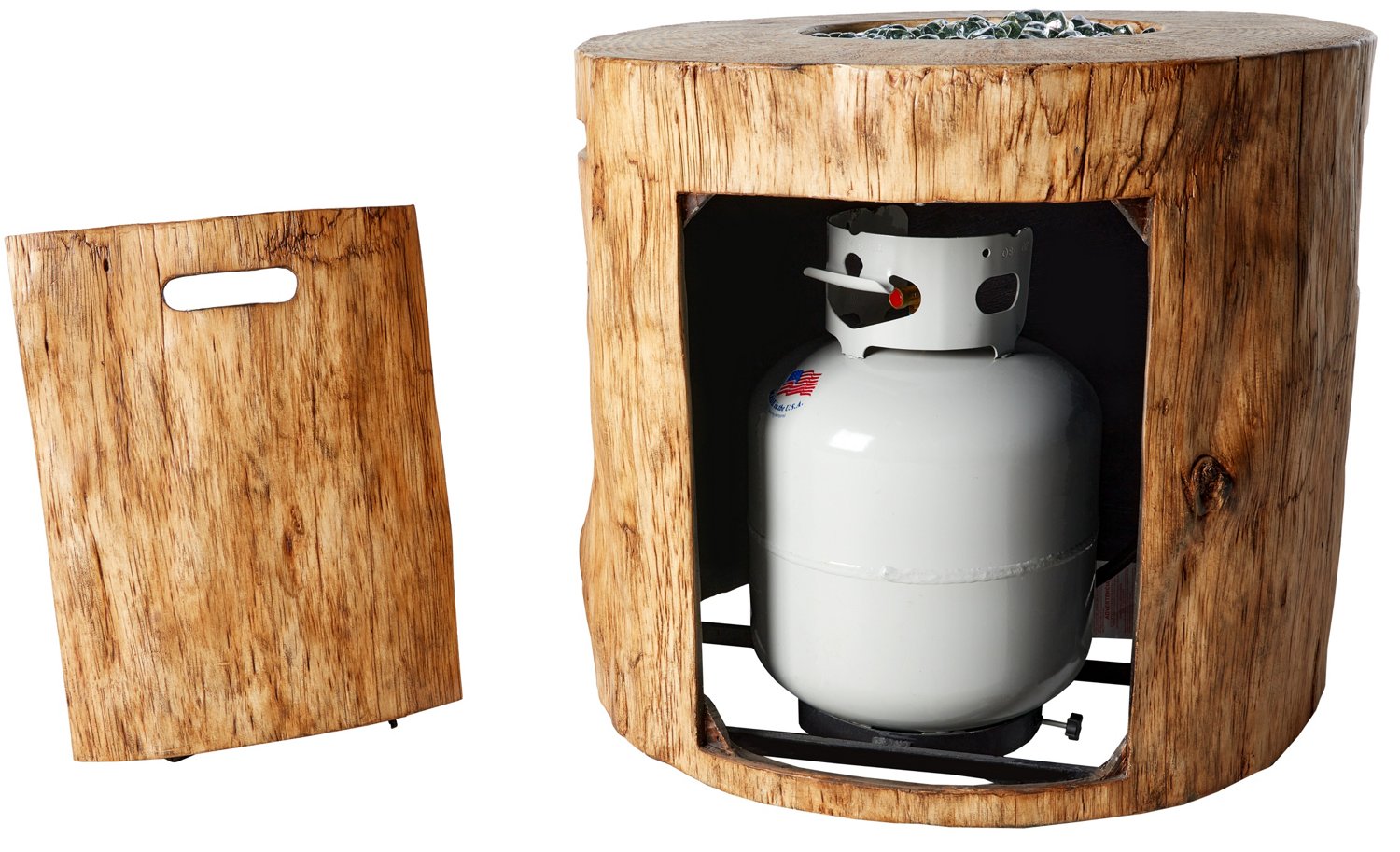 Mosaic Propane Tree Stump Fire Pit Academy