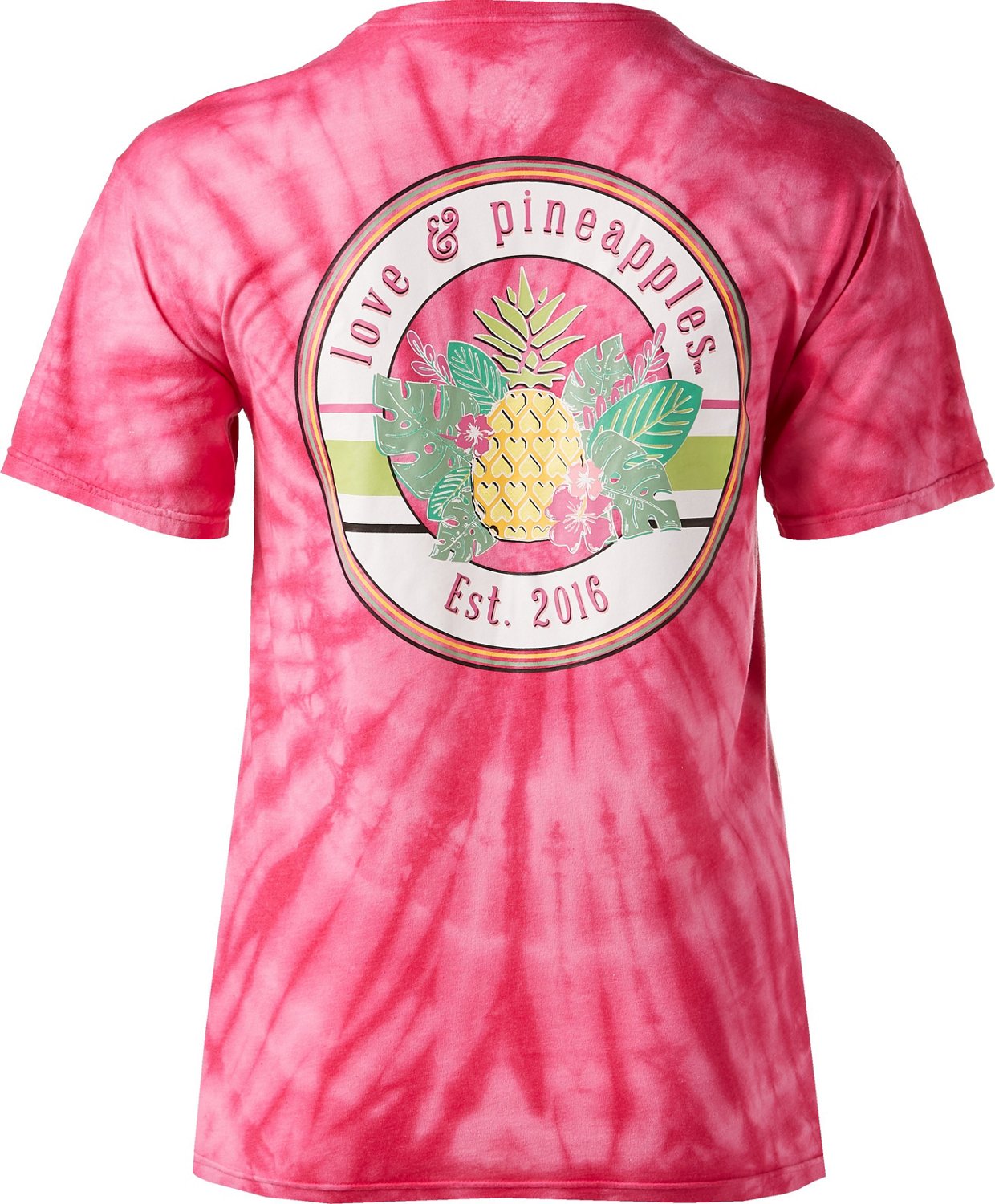 Love & Pineapples Women's Tropical Logo Tie-Dye Short Sleeve T-shirt ...