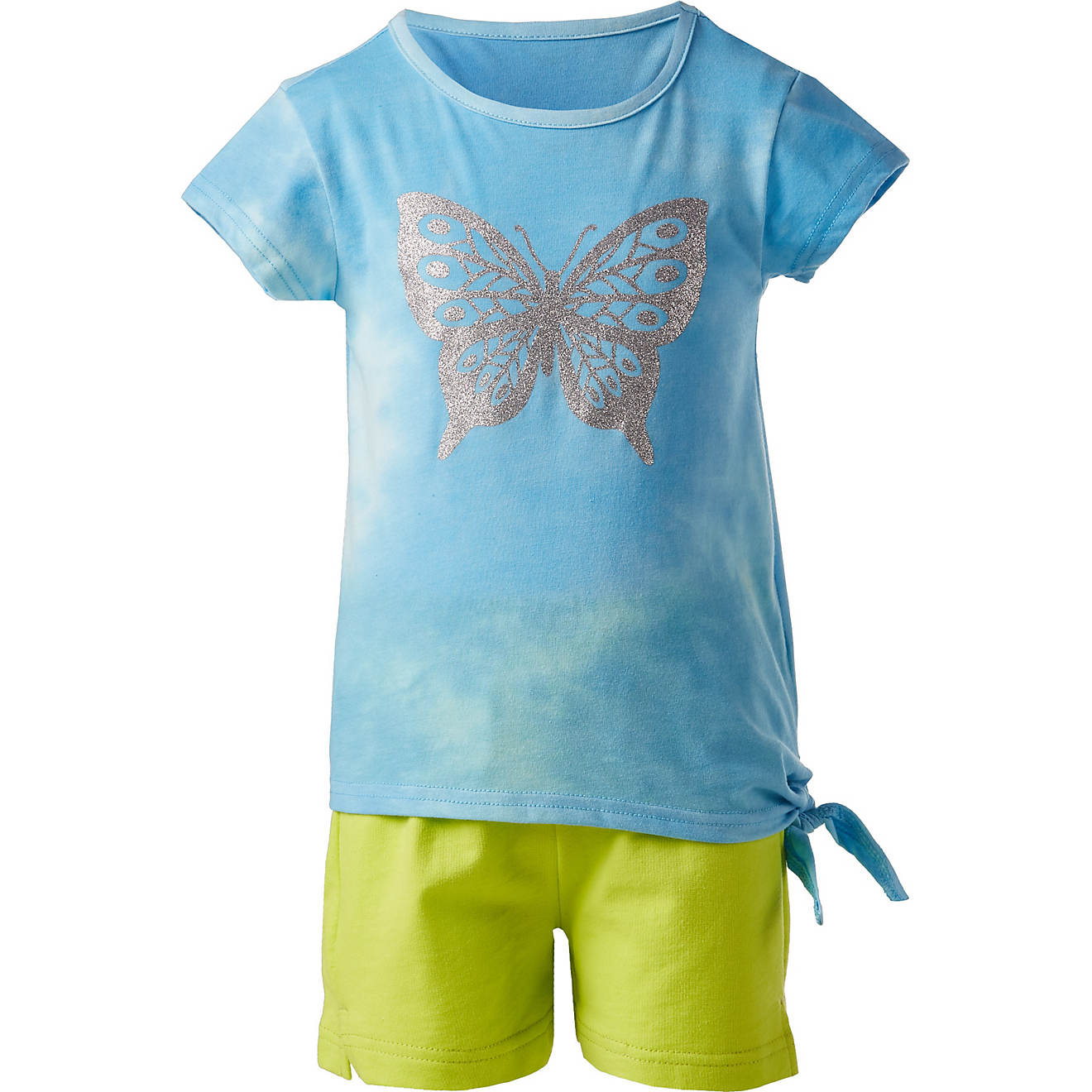 BCG Girls' 4-7 Tie Dye Butterfly Graphic 2-Piece Short Set                                                                       - view number 1